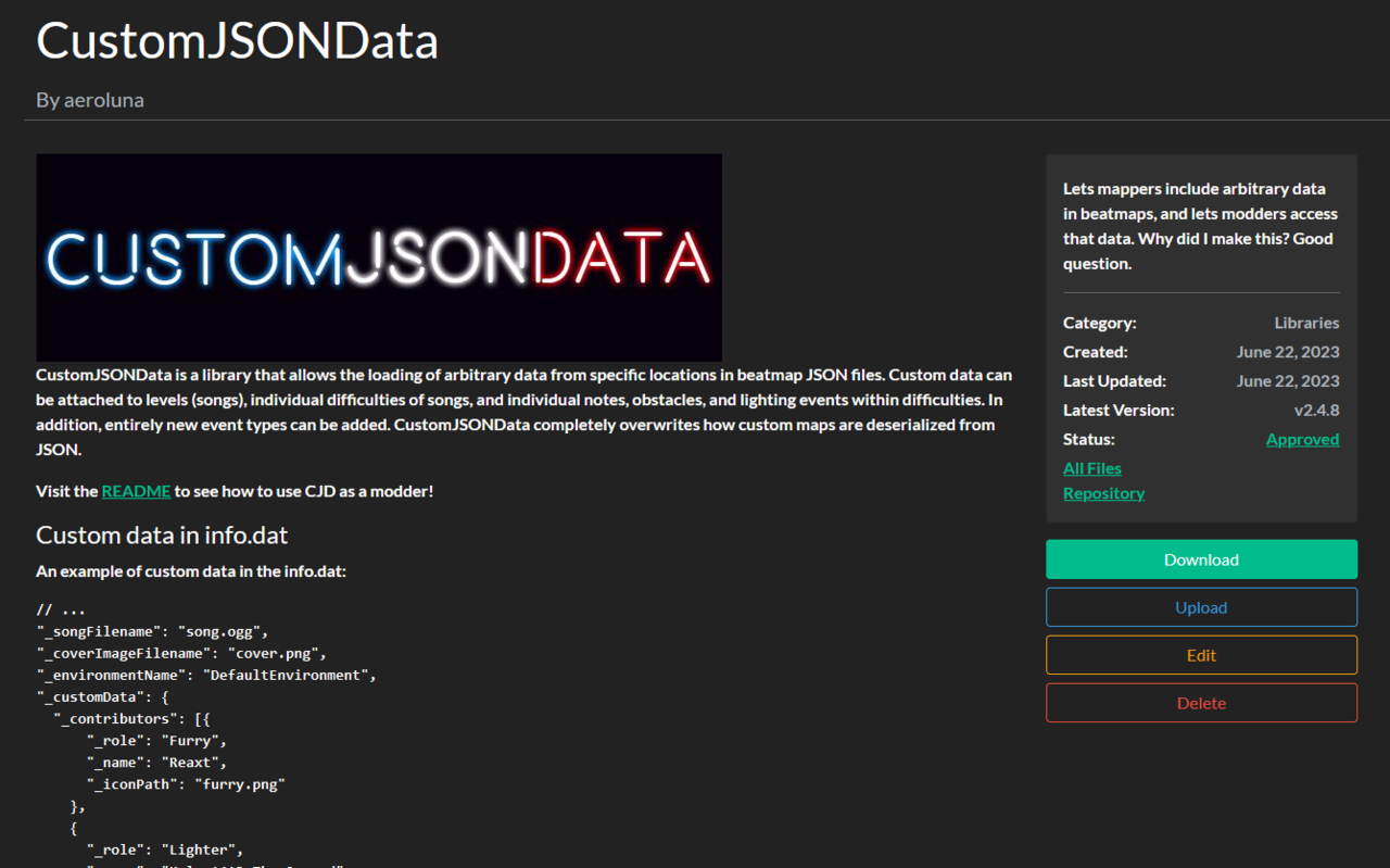 CustomJSONData listing