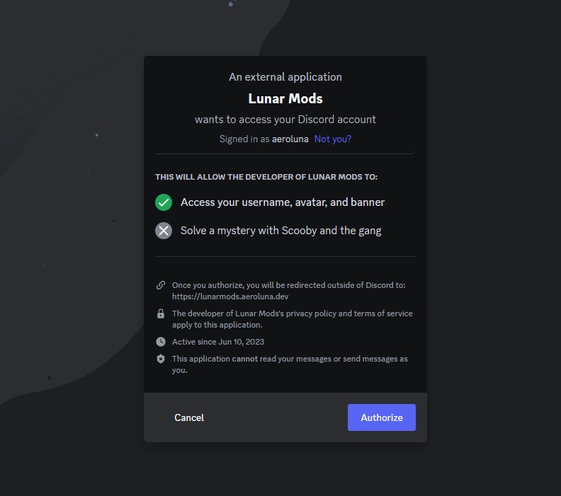 Discord login